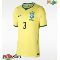 Camiseta Brasil Gabriel Magalhaes #3 Primera Equipación para mujer Mundial 2026 manga corta